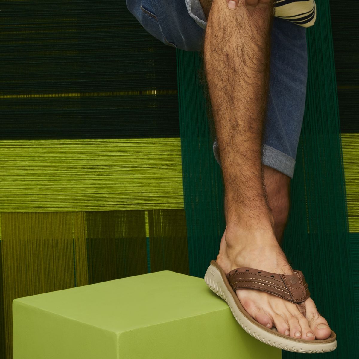 CLARKS - Sandalia Hombre Cuero Café Clarks