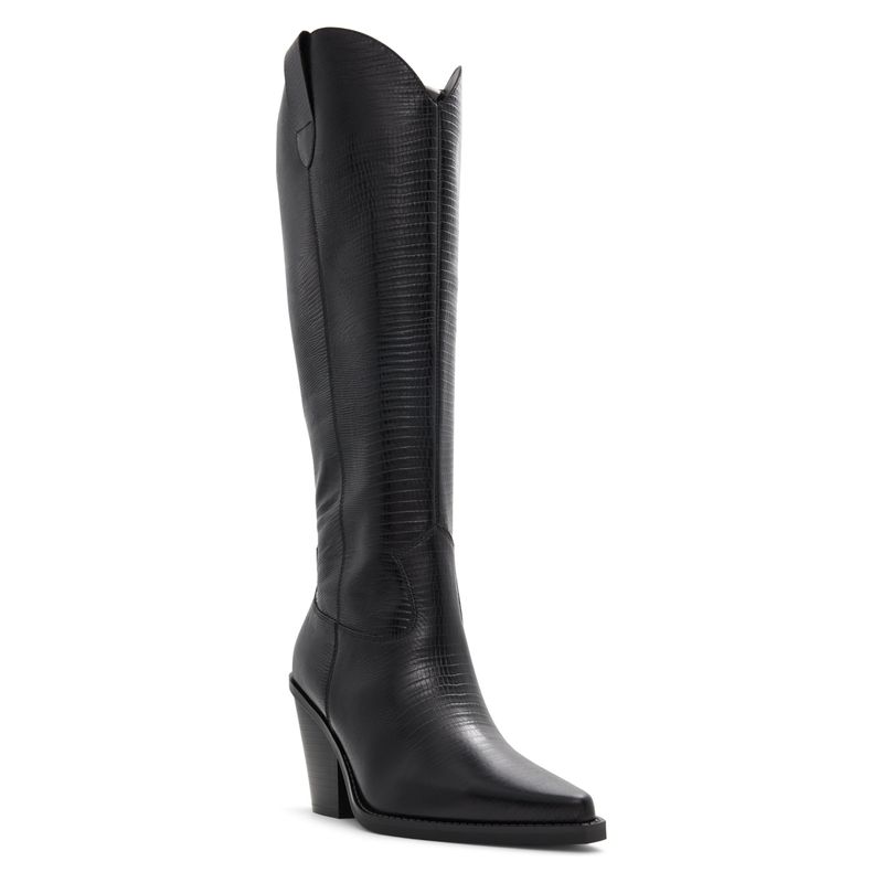ALDO - Nevada Bota Vaquera Larga Mujer Cuero Negro Aldo