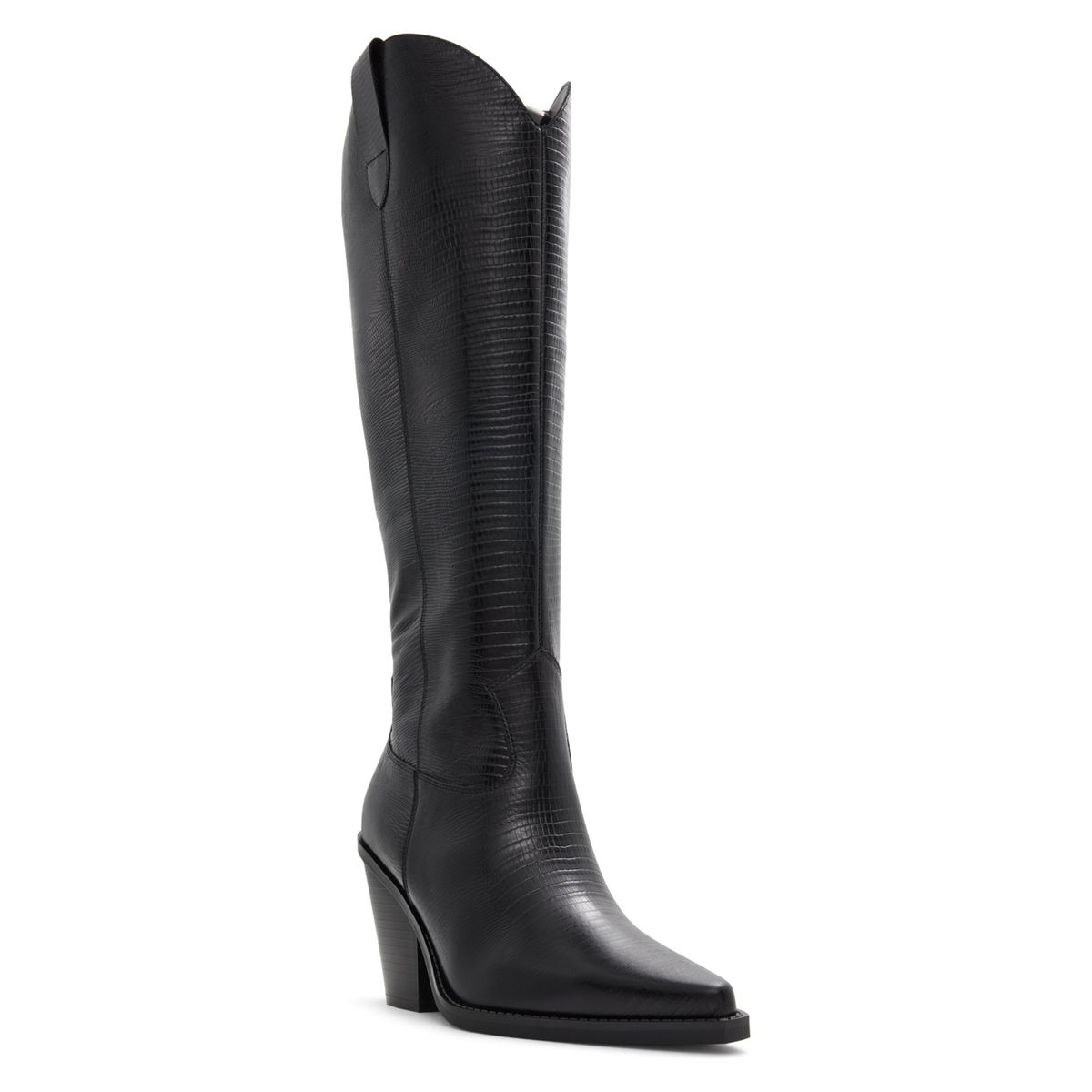 ALDO - Nevada Bota Vaquera Larga Mujer Cuero Negro Aldo