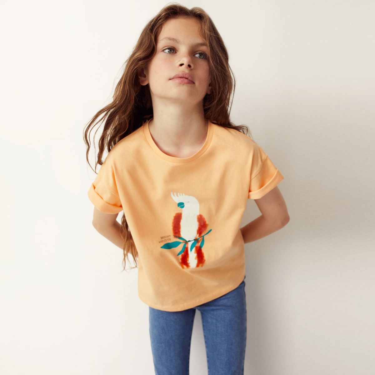 MANGO KIDS - Polera Estampado Lentejuelas Niña Mango Kids