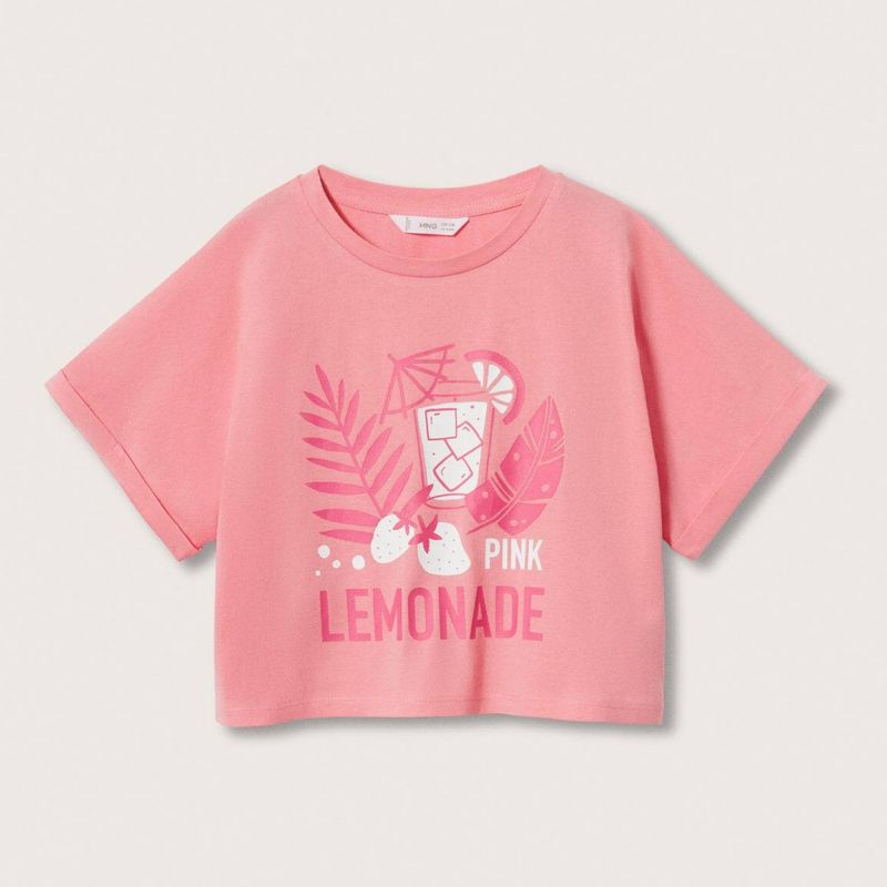 MANGO KIDS - Polera Estampada Algodón Niña Mango Kids