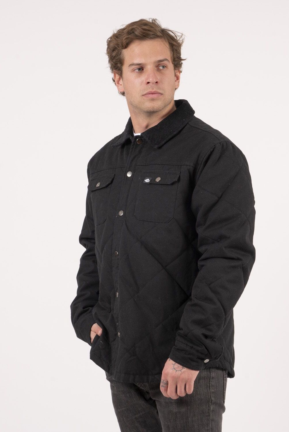 TOKE - Chaqueta Kicker De Cotele Negra Hombre