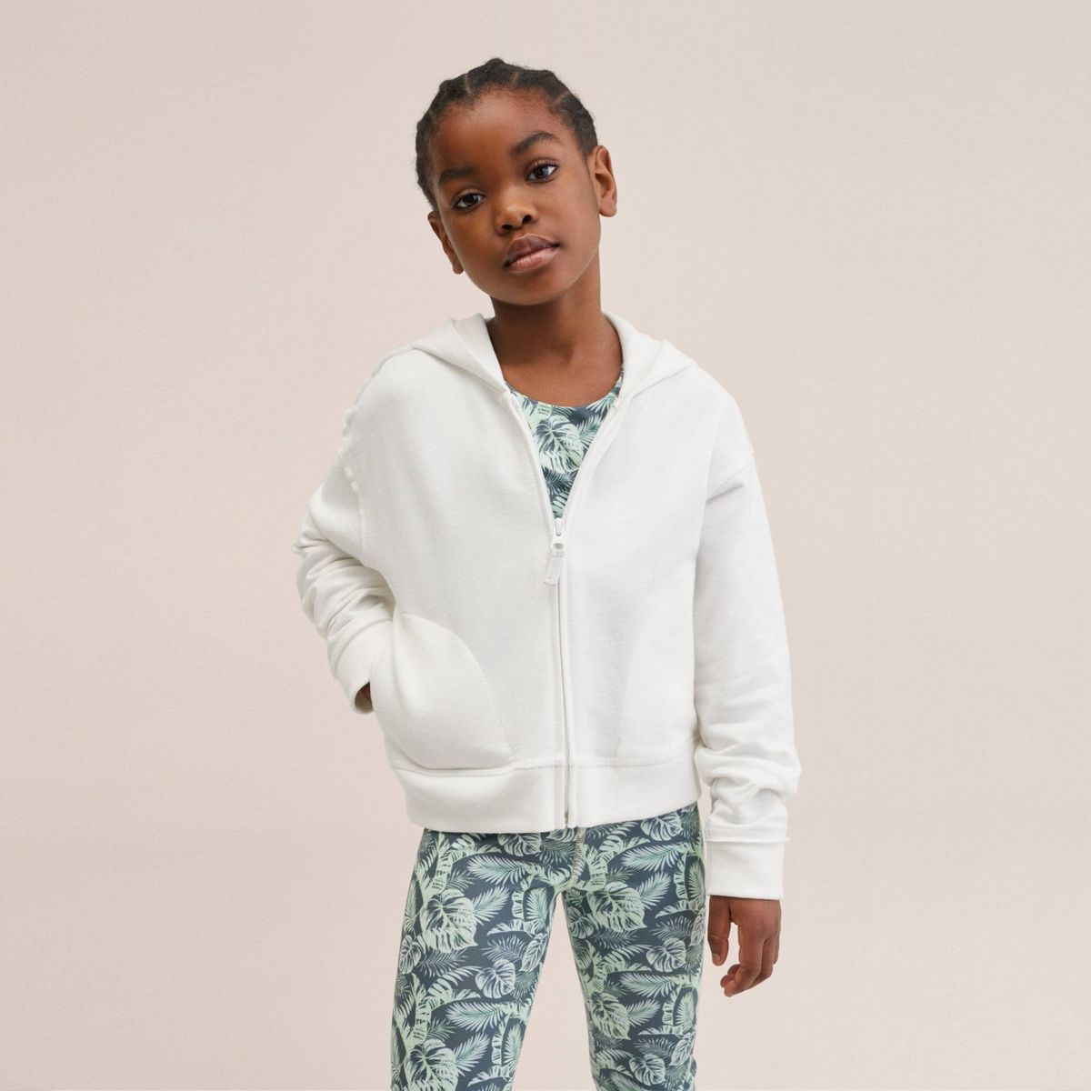 MANGO KIDS - Mango Kids Poleron Capucha Crop Niña