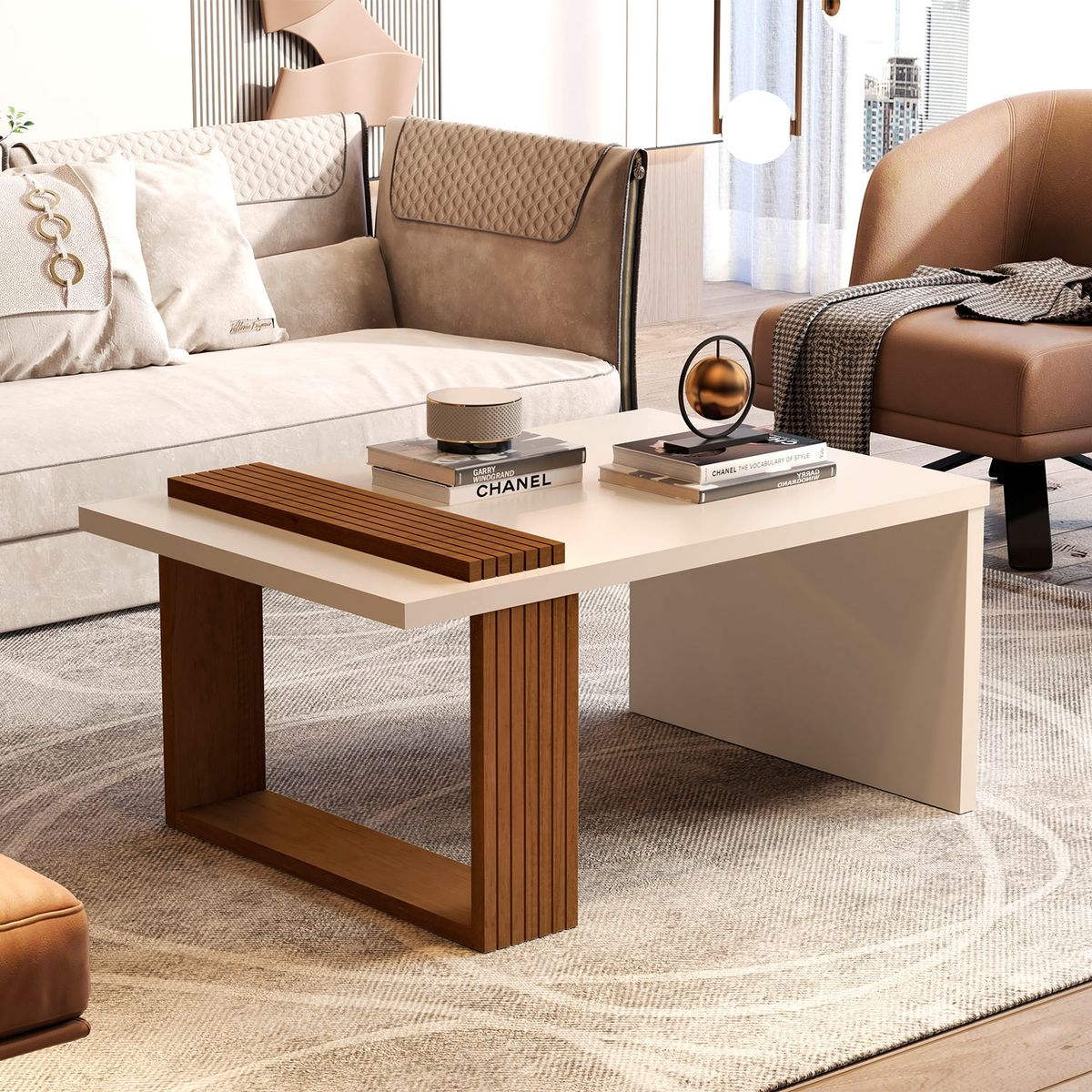 BE DESIGN - Mesa De Centro Boho Perla Caramelo Be Design