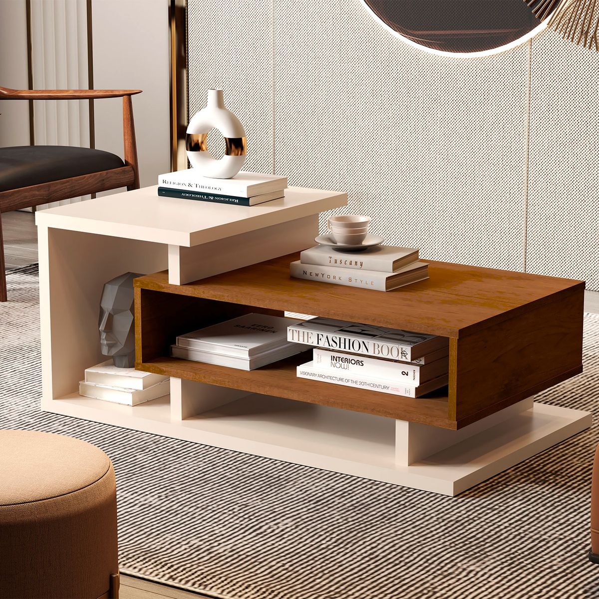 BE DESIGN - Mesa de Centro Boho Bicolor Perla Be Design