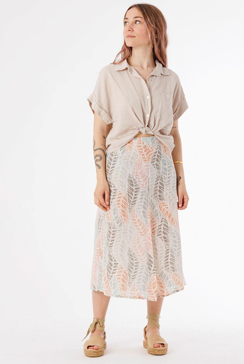 FRIDAYS PROJECT - Fridays Project  Blusa Atada Manga Corta Lino Mujer