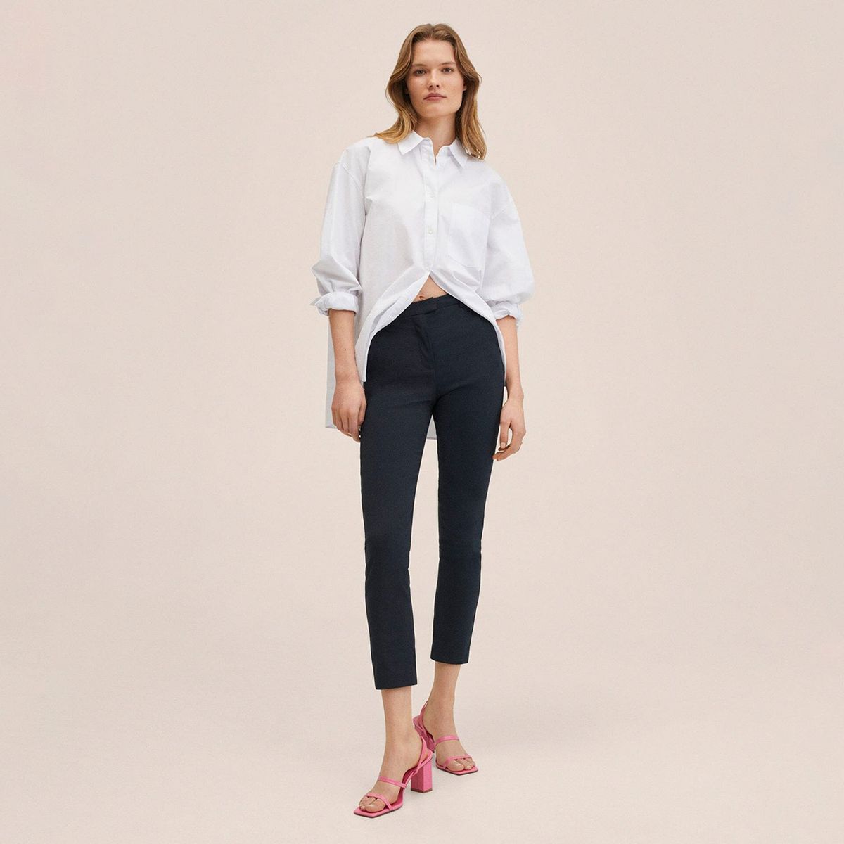 MANGO - Pantalón Skinny Crop Cola Mujer Mango