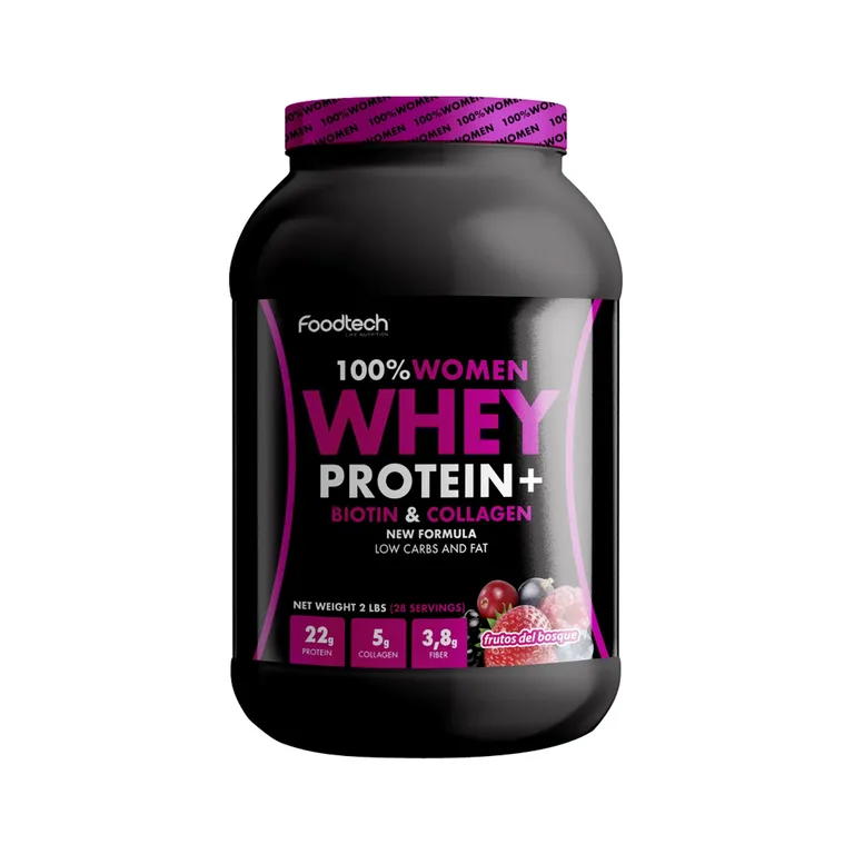 Proteína Más Biotina Y Colágeno 100% Women Whey 2 Lbs Frutos Del Bosque