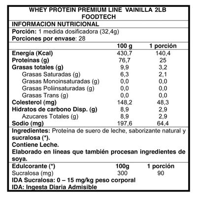Imagen 2 del producto Whey Protein Premium Line 2 Lbs Smothie Vainilla