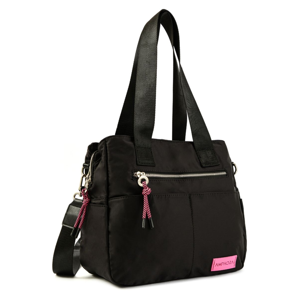 AMPHORA - Cartera Tipo Tote Tres Divisiones Adelina Negro Amphora