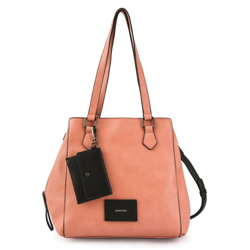 AMPHORA - Cartera Tipo Dos Asas Tres Divisiones Pitty Rosa Viejo Mujer Amphora