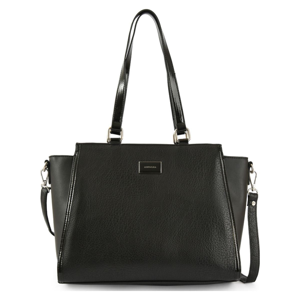 AMPHORA - Cartera Tote Tres Divisiones Grande Rachel Negro Amphora