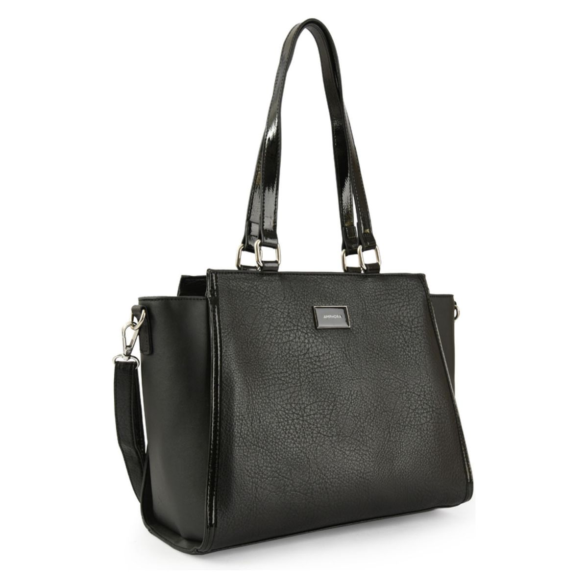 AMPHORA - Cartera Tote Tres Divisiones Grande Rachel Negro Amphora