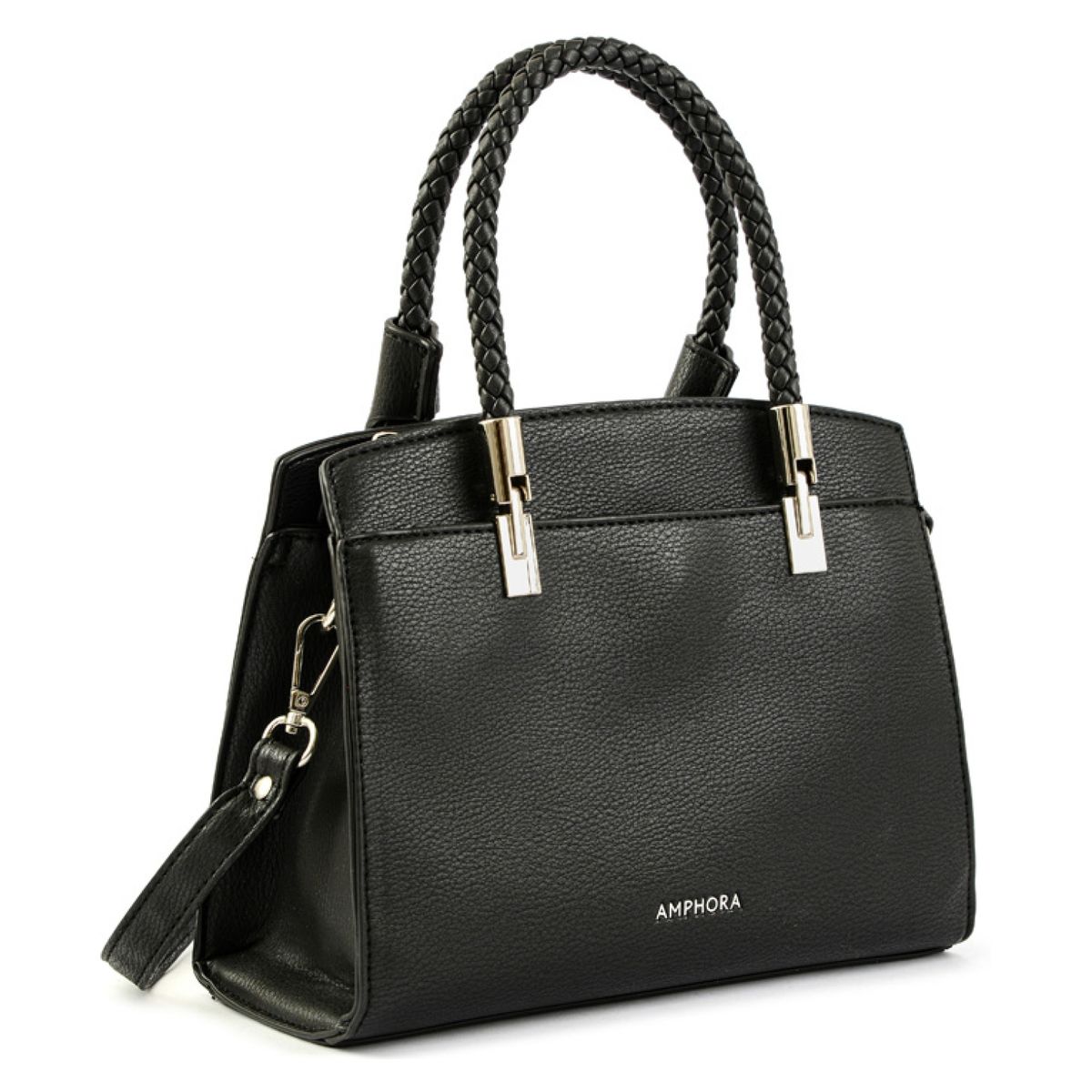 AMPHORA - Cartera Tote Tres Divisiones Pequeña Rosine Negro Amphora