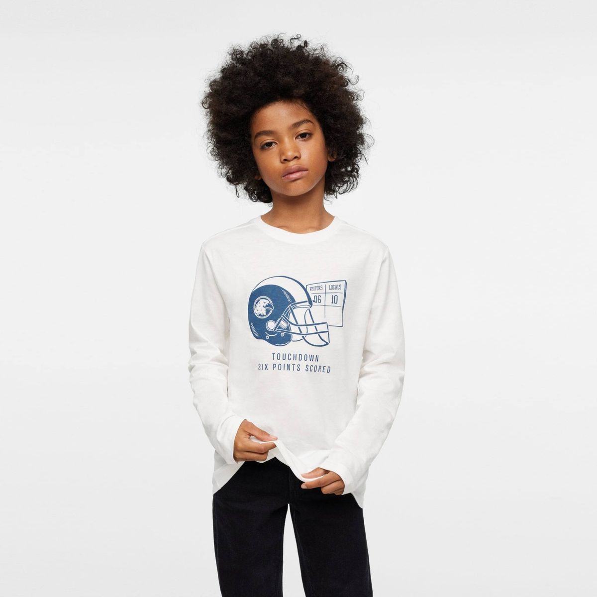 MANGO KIDS - Mango Kids Polera Algodón Estampado