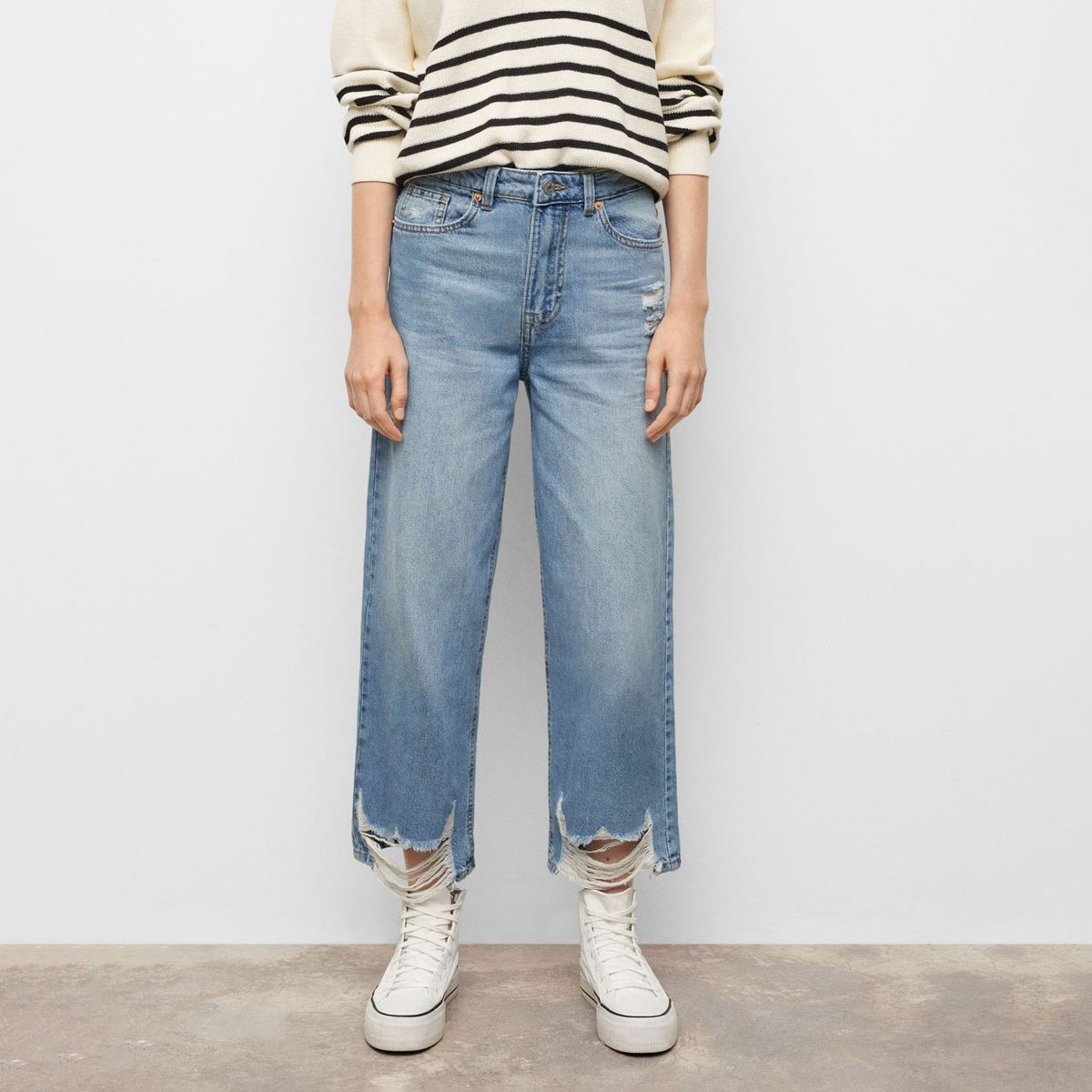 MANGO TEEN - Teens Jeans Rectos Bajo Deshilachado Niña Mango Teen