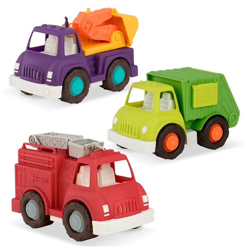 WONDER WHEELS - Caramba Set Camiones Bombero De Juguete Reciclaje Exca Wonder Wheels