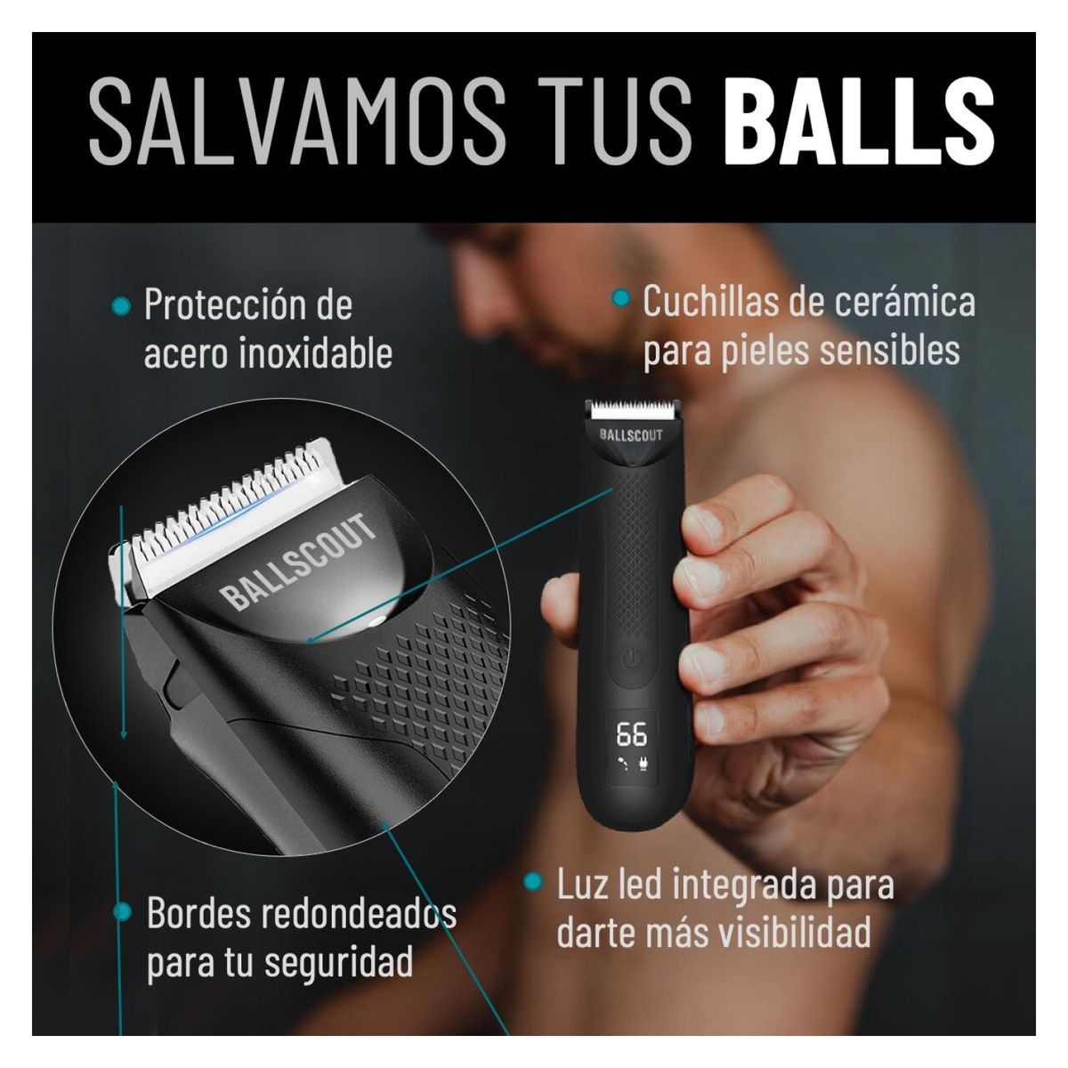 BALLSCOUT - Afeitadora Inalambrica Resiste Agua Ballscout Kit