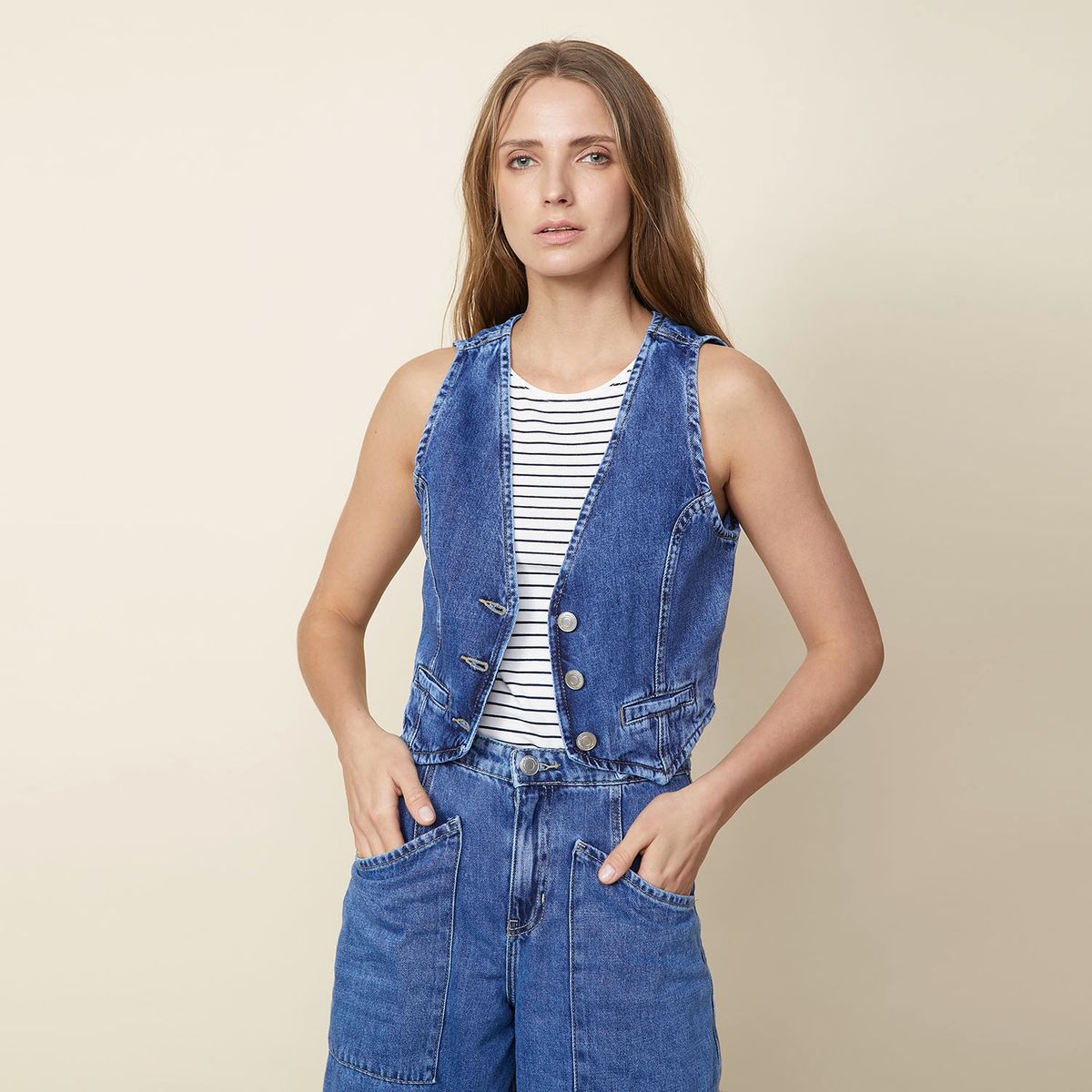 BASEMENT - Basement Gilet Denim