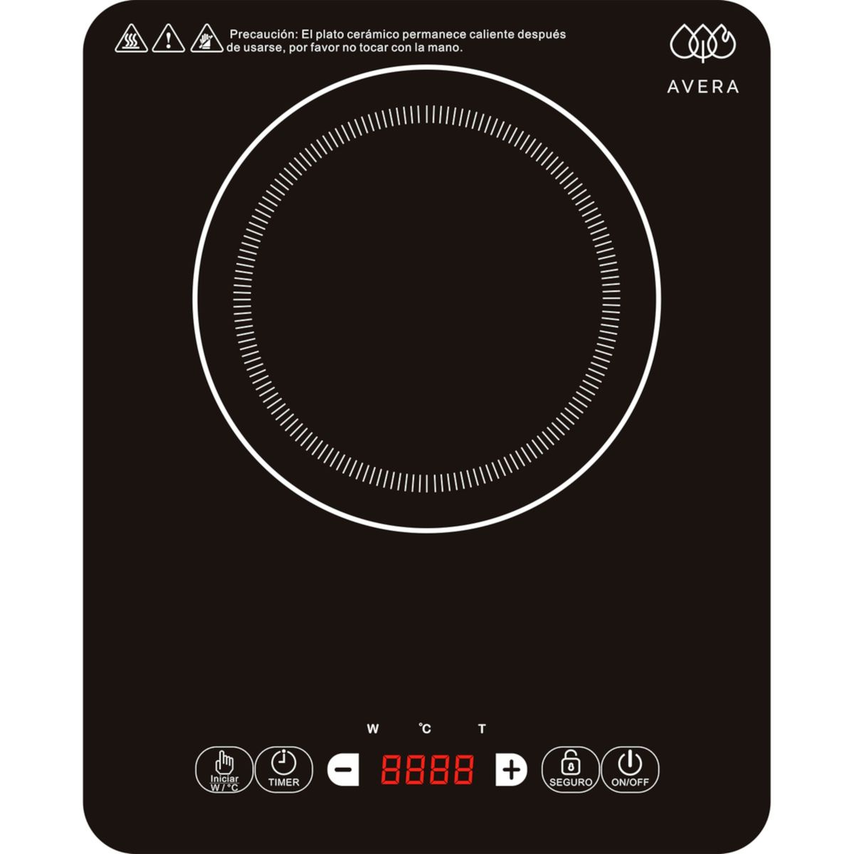 AVERA - Avera Encimera Eléctrica 1 Quemador de 1500 Watts