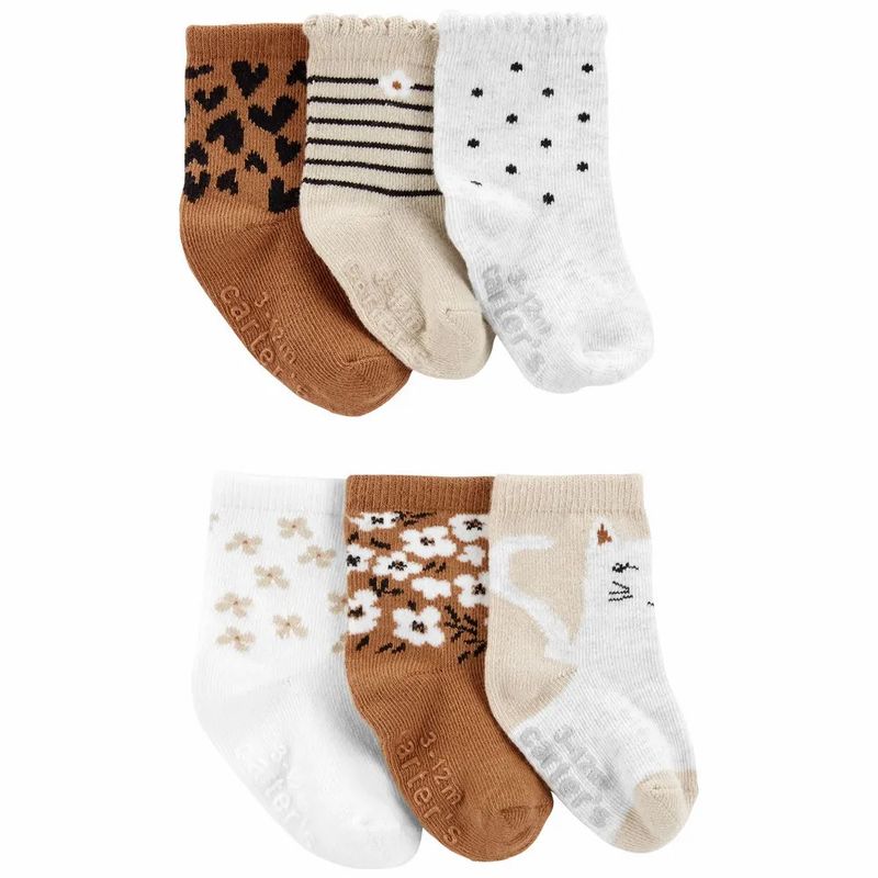 CARTER'S - Pack 6 Pares Calcetines Algodón Niña Carter's