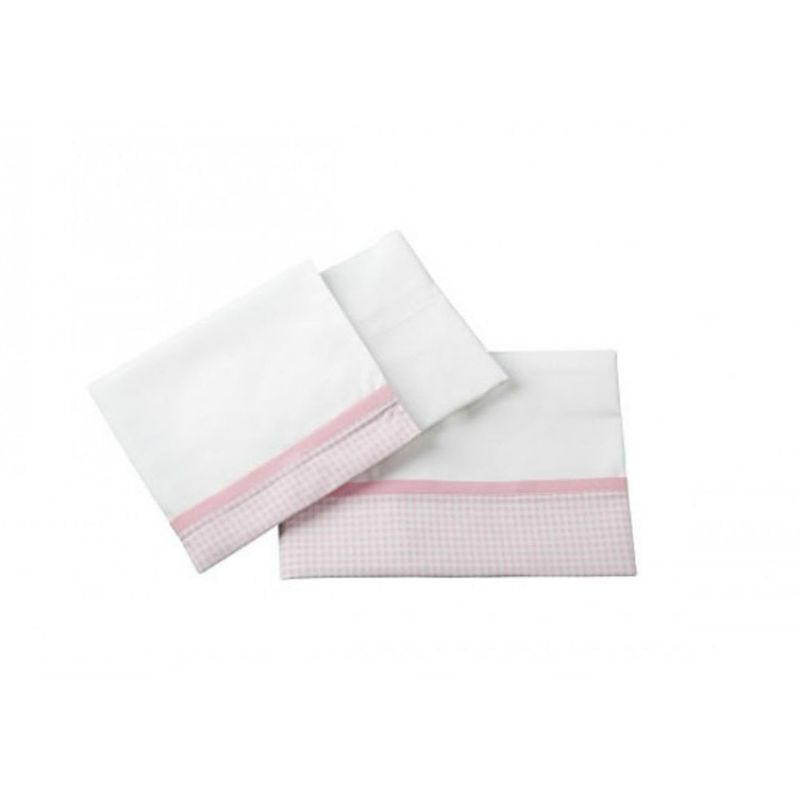 BEE BEE - Juego De Sabanas Cuna 70X140 Cuadro Rosa Bee Bee