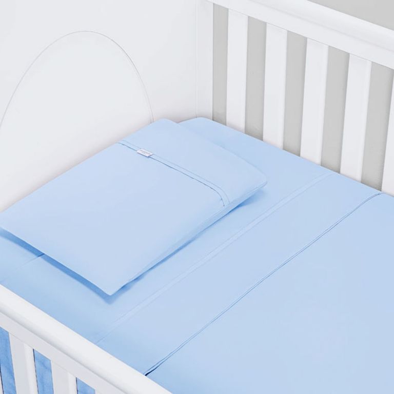 KIDSCOOL Juego De Sabanas 100% Algodón Para Cuna Azul