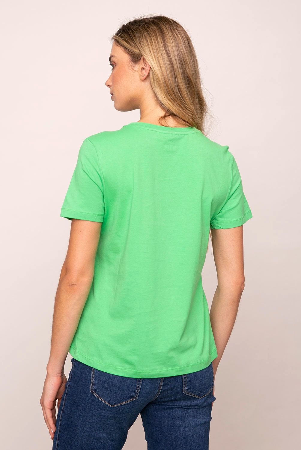 ONLY - Only Polera Manga Corta Smiley Algodón Mujer