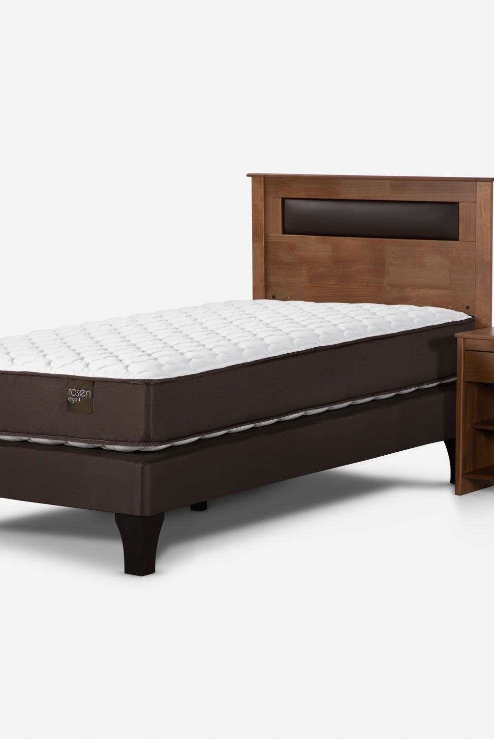 ROSEN - Cama Europea Ergo T 1.5 Plazas + Respaldo + Velador Rosen