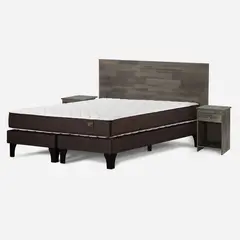 ROSEN - Cama Europea Ergo T 2 Plazas + Respaldo + 2 Veladores