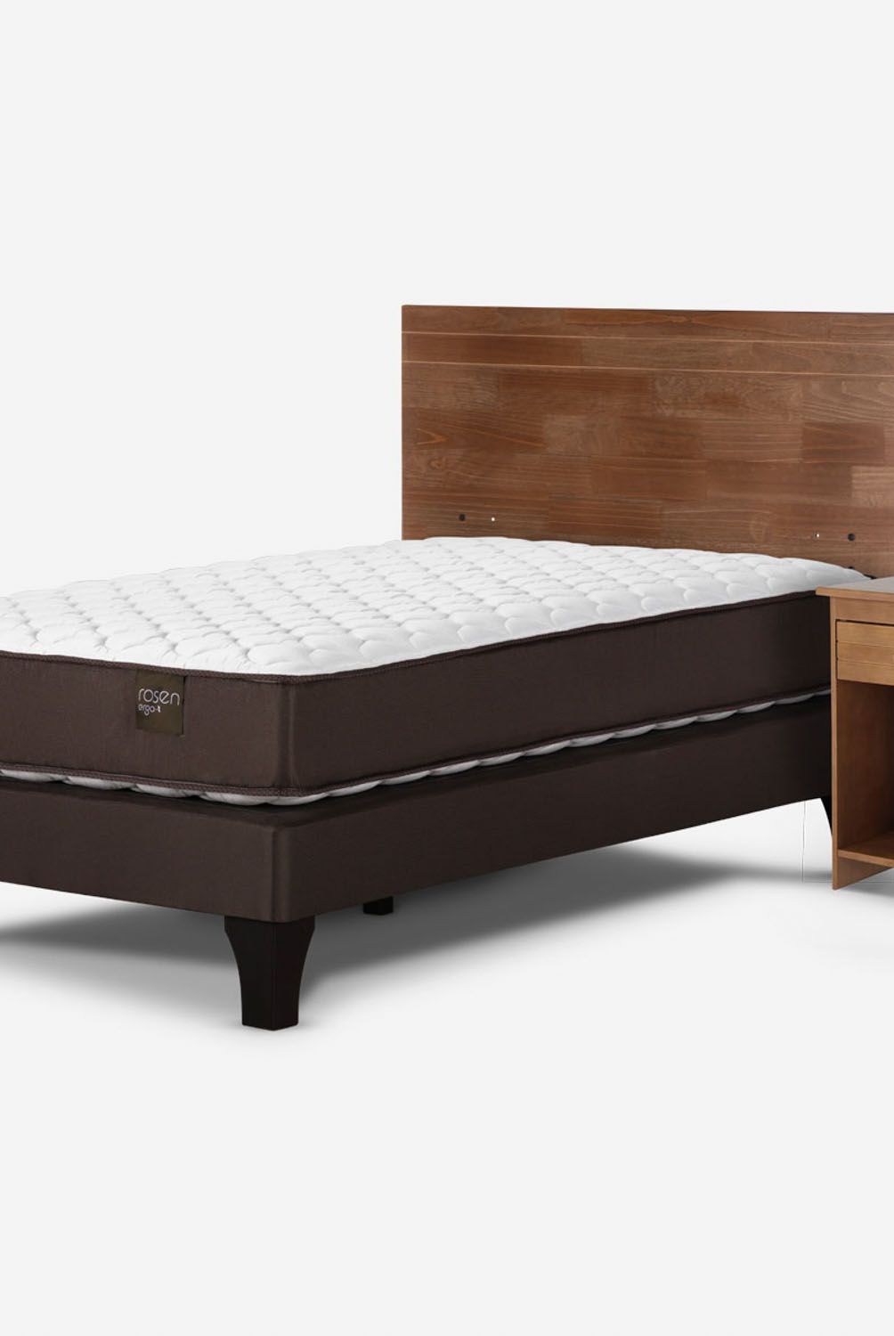 ROSEN - Cama Europea Ergo T 1.5 Plazas + Respaldo + Velador Rosen