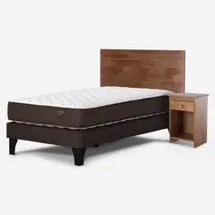 ROSEN - Cama Europea Ergo T 1.5 Plazas + Respaldo + Velador