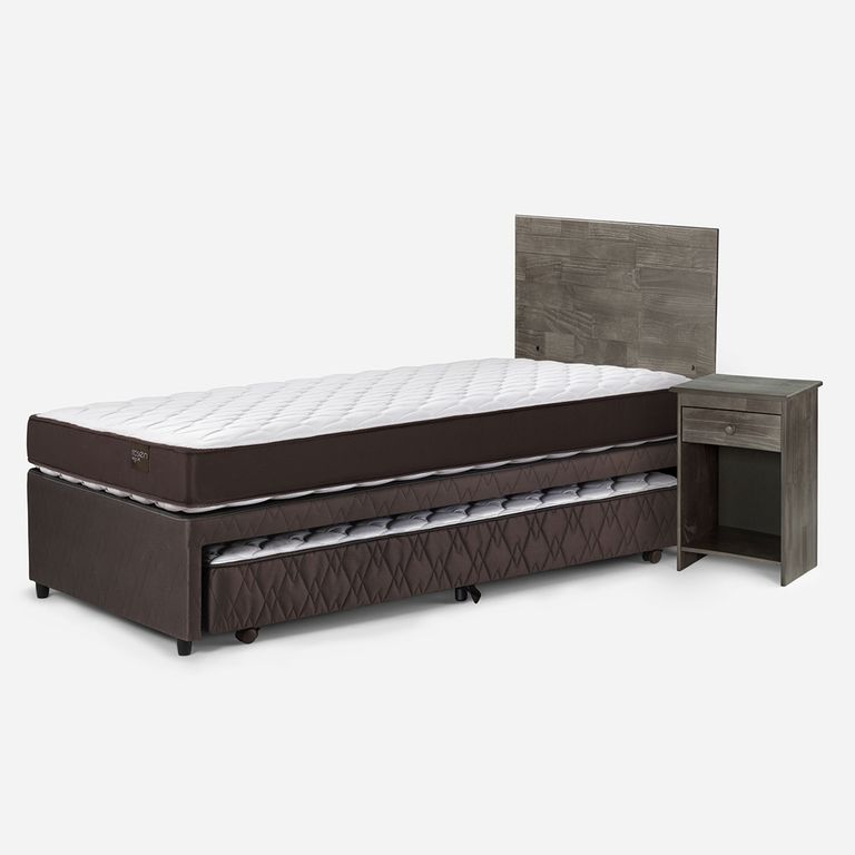 Cama Nido New Ergo T 1.5 plazas x 2.00 mt + Respaldo + 1 Velador