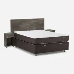 ROSEN - Cama Funcional Ergo T 2 Plazas + Respaldo + 2 Veladores