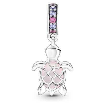 Imagen 2 del producto Charm Colgante Tortuga Marina Cristal De Murano Rosa Mujer