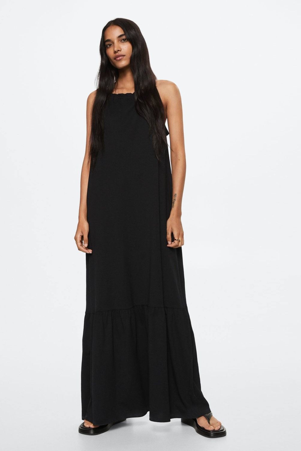 MANGO - Mango Vestido Maxi Volantes Javier Mujer