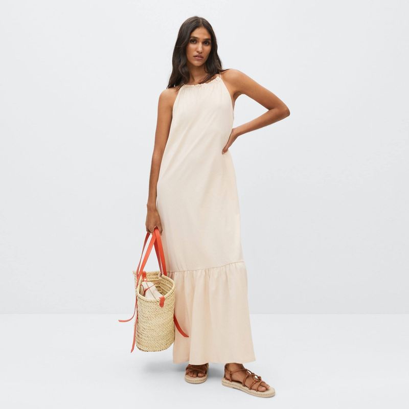 MANGO - Mango Vestido Maxi Volantes Javier Mujer
