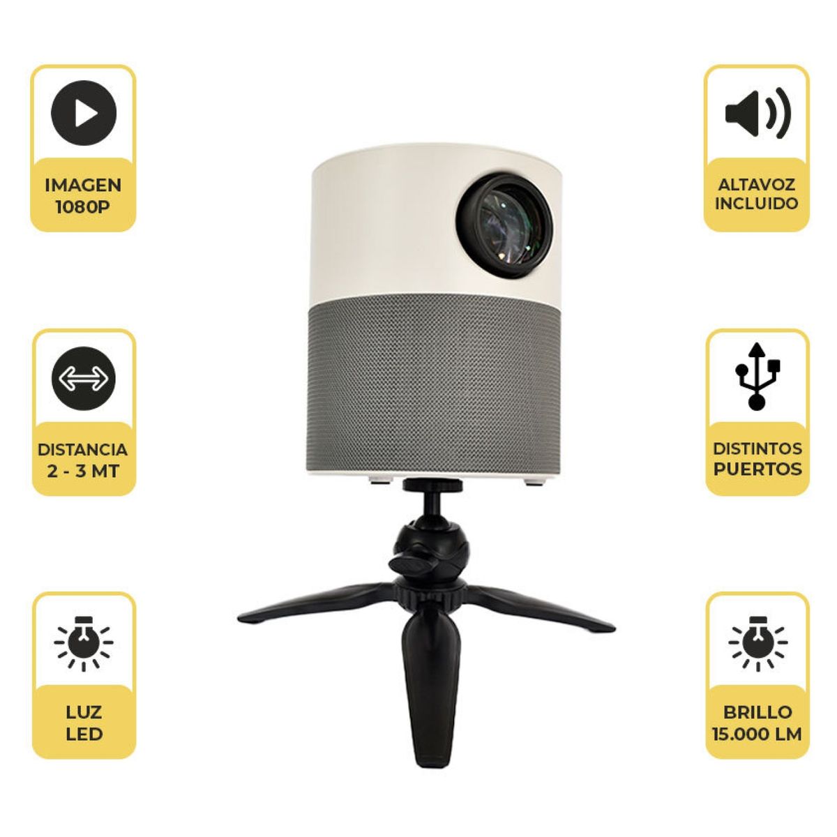 LEVO - Proyector Led Levo Portátil 360 Full Hd