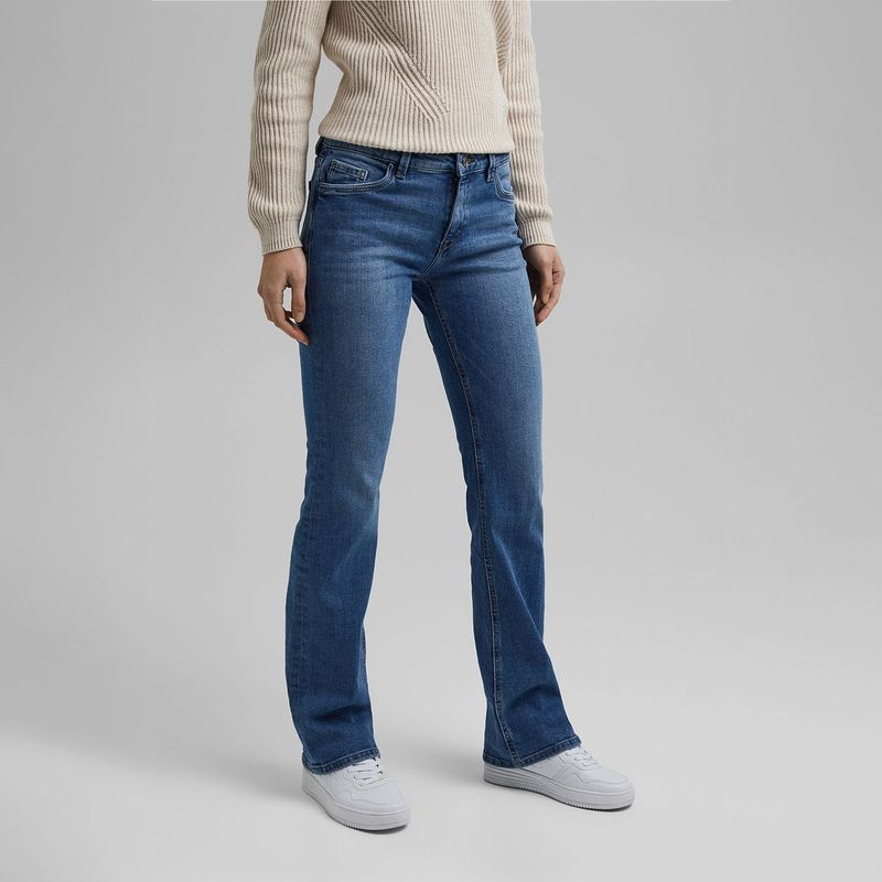 ESPRIT Jeans Femme Taille Haute Coupe Ample - Denim Confortable Et Style
