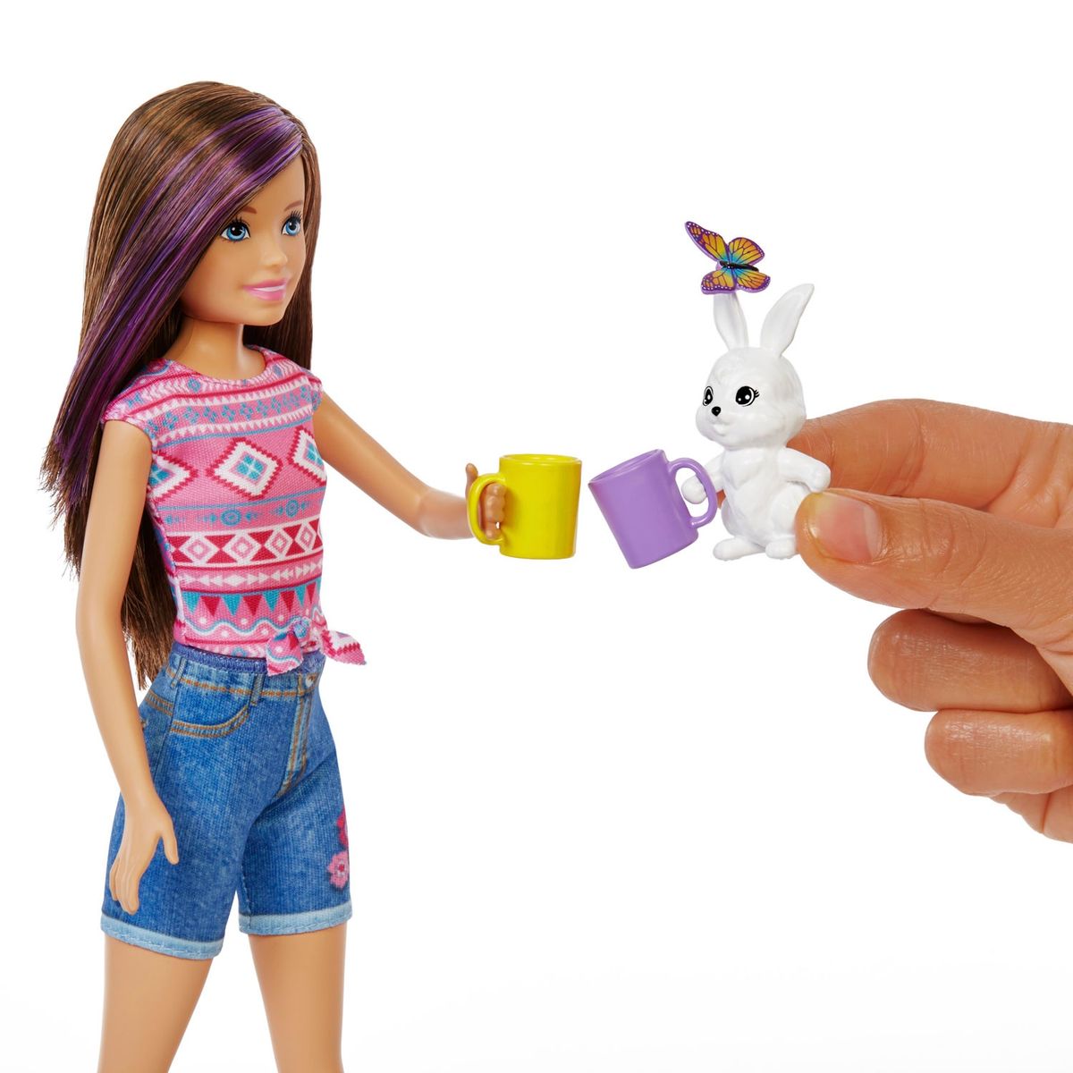 BARBIE - Barbie Muñeca Día de Campamento y conejo