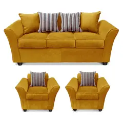 COMERCIALIZADORA ELEGANT DETAIL - Juego de Living Minesota 3+1+1 Tela Oro
