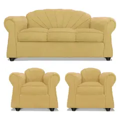 COMERCIALIZADORA ELEGANT DETAIL - Juego De Living Marsella 3+1+1 Tela Beige