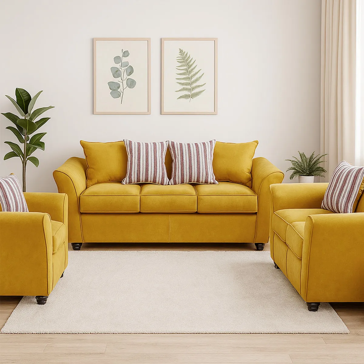 COMERCIALIZADORA ELEGANT DETAIL - Juego Living Minesota 3+2+1 Tel Comercializadora Elegant Detail