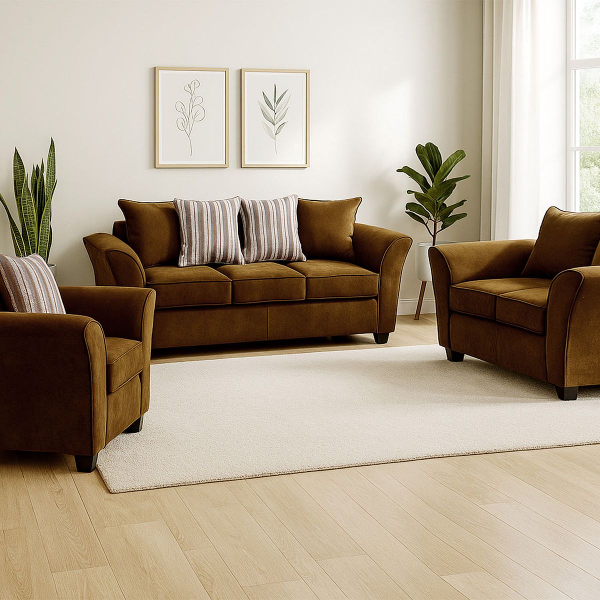 COMERCIALIZADORA ELEGANT DETAIL - Juego Living Minesota 3+2+1 Tel Comercializadora Elegant Detail