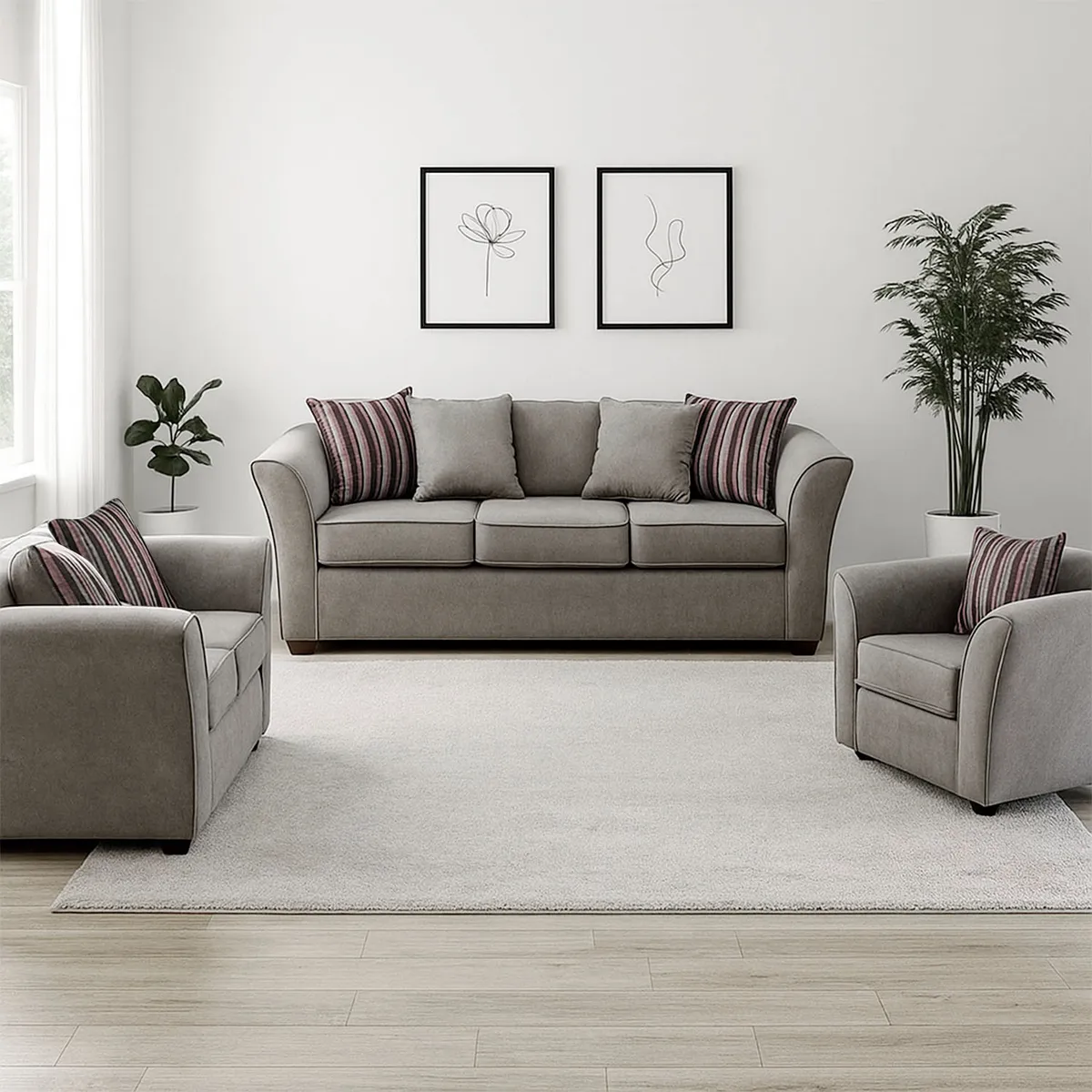 COMERCIALIZADORA ELEGANT DETAIL - Juego Living Minesota 3+2+1 Tel Comercializadora Elegant Detail