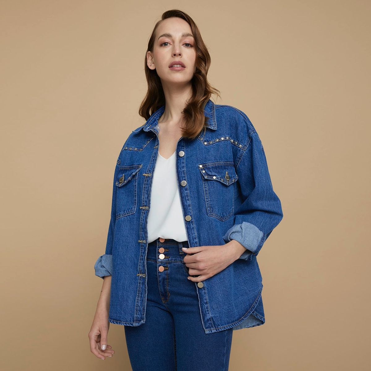 ELLE - Elle Camisa Jeans Mujer