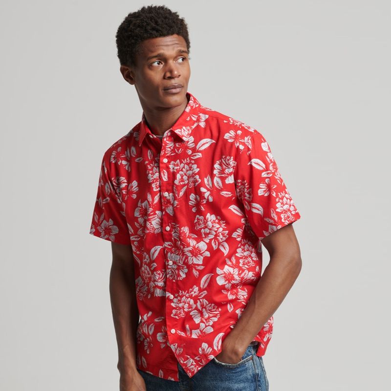 SUPERDRY - Camisa Hawaiana Con El Logotipo Vintage Logo Hombre Superdry