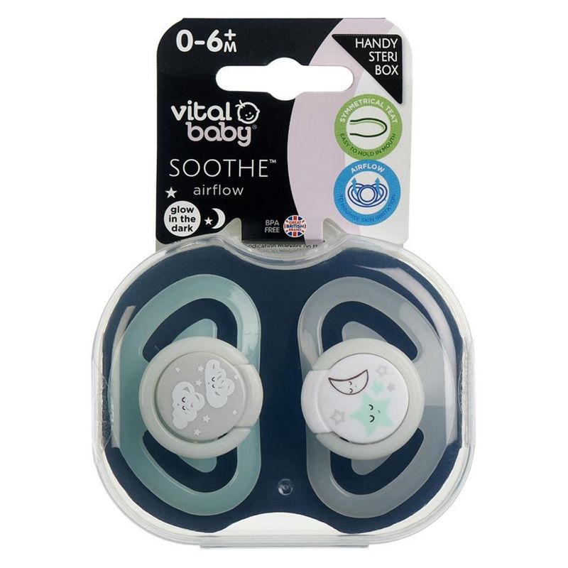VITALBABY - Pack De 2 Chupetes Nocturno 0-6 Mes Vitalbaby