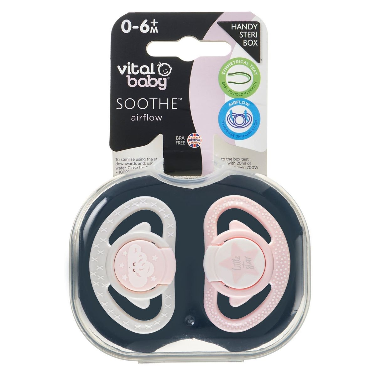 VITALBABY - Pack De 2 Chupetes 0-6 Meses Little Vitalbaby