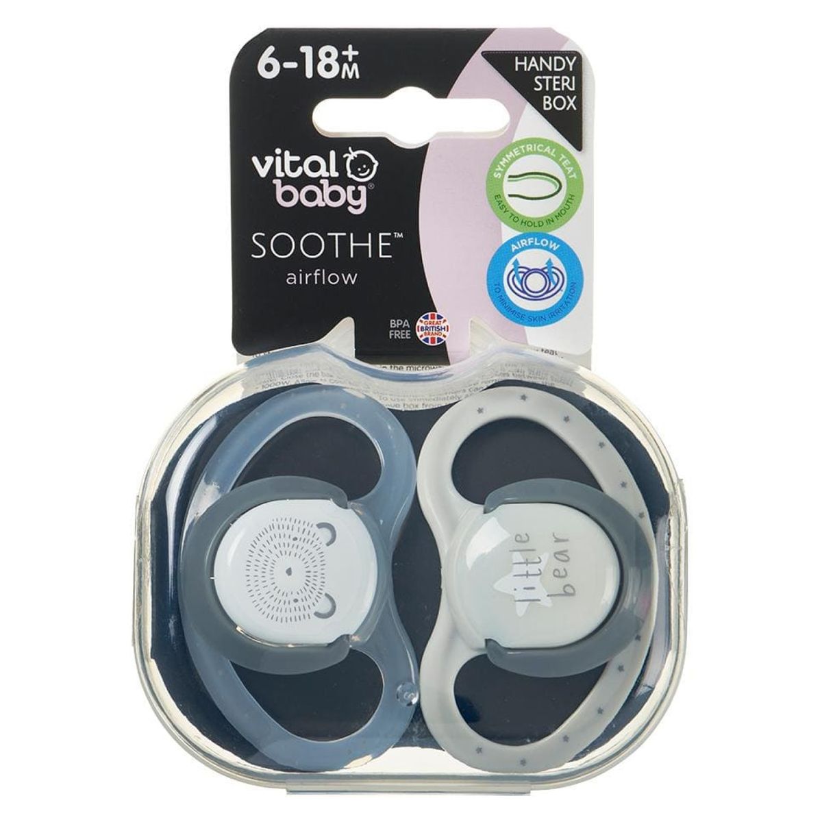 VITALBABY - Pack De 2 Chupetes Unisex 6-18 Mese Vitalbaby